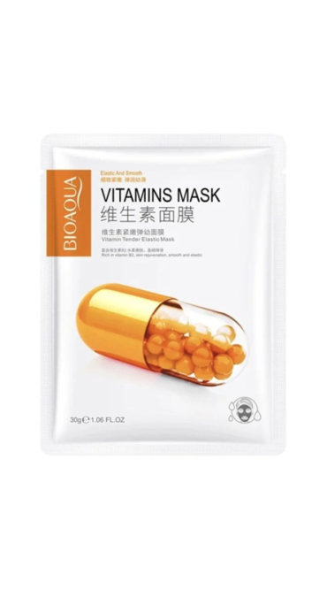 Fabric mask with vitamin B2 BIOAQUA Vitamin Tender Elastic Mask (Pack of 5)